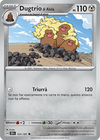 Dugtrio di Alola 123/191 - ITA - Near Mint - Scarlatto e Violetto - Scintille Folgoranti - Carta Pokemon 0