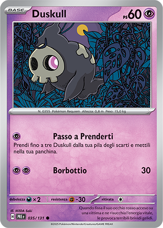 Duskull 035/131 Reverse Holo - ITA - Near Mint - Scarlatto e Violetto - Evoluzioni Prismatiche - Carta Pokemon