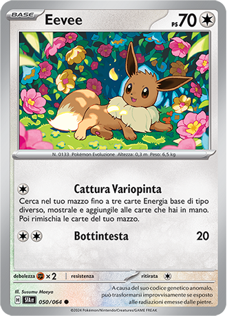 Eevee 050/064 Comune - ITA - Near Mint - Scarlatto e Violetto - Segreto Fiabesco - Carta Pokemon