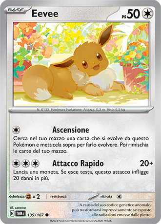 Eevee 135/167 Comune - ITA - Near Mint - Scarlatto e Violetto - Crepuscolo Mascherato - Carta Pokemon