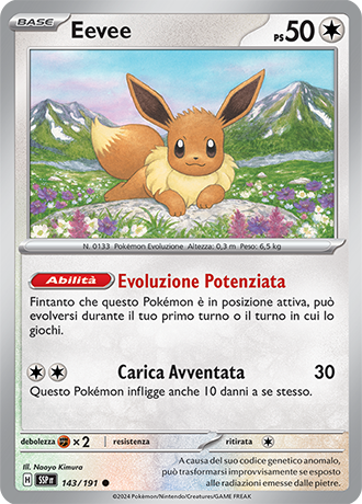 Eevee 143/191 - ITA - Near Mint - Scarlatto e Violetto - Scintille Folgoranti - Carta Pokemon 0