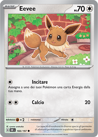 Eevee 166/197 - ITA - Near Mint - Scarlatto e Violetto - Ossidiana Infuocata - Carta Pokemon