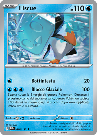 Eiscue 048/193 - ITA - Near Mint - Scarlatto e Violetto - Evoluzioni a Paldea - Carta Pokemon