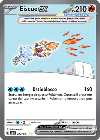 Eiscue-ex 222/197 Alternative Art - ITA - Near Mint - Scarlatto e Violetto - Ossidiana Infuocata - Carta Pokemon