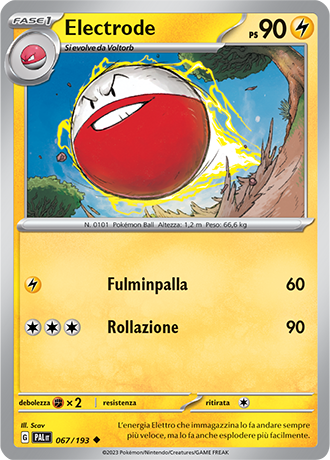 Electrode 067/193 - ITA - Near Mint - Scarlatto e Violetto - Evoluzioni a Paldea - Carta Pokemon