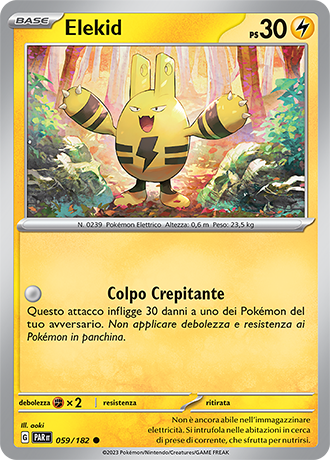 Elekid 059/182 - ITA - Near Mint - Scarlatto e Violetto - Paradosso Temporale - Carta Pokemon