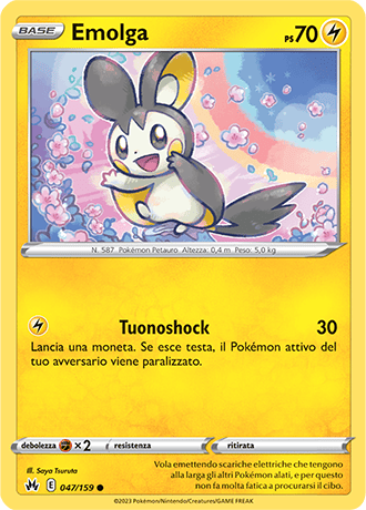 Emolga 047/159 - ITA - Near Mint - Spada e Scudo - Zenit Regale - Carta Pokemon