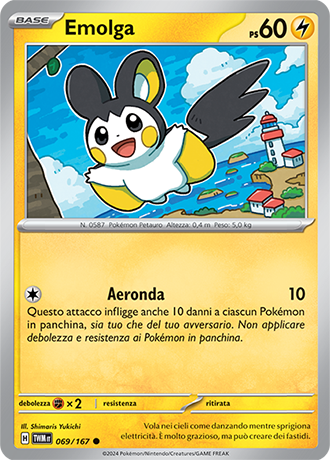 Emolga 069/167 Comune - ITA - Near Mint - Scarlatto e Violetto - Crepuscolo Mascherato - Carta Pokemon