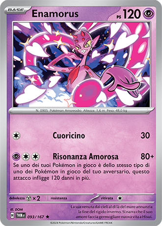 Enamorus 093/167 Holo Rara - ITA - Near Mint - Scarlatto e Violetto - Crepuscolo Mascherato - Carta Pokemon