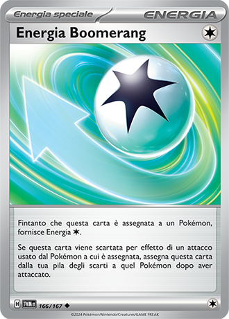 Energia Boomerang 166/167 Non Comune - ITA - Near Mint - Scarlatto e Violetto - Crepuscolo Mascherato - Carta Pokemon