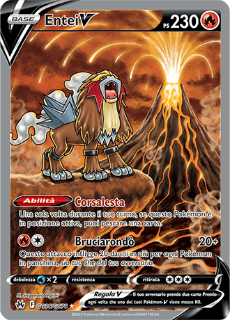 Entei V GG36/GG70 Galleria di Galar - ITA - Near Mint - Spada e Scudo - Zenit Regale - Carta Pokemon