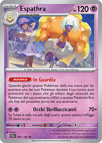 Espathra 081/182 Reverse Holo - ITA - Near Mint - Scarlatto e Violetto - Paradosso Temporale - Carta Pokemon