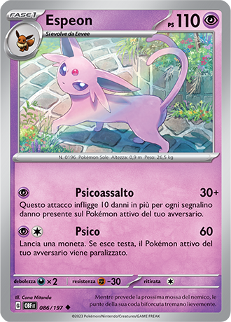 Espeon 086/197 - ITA - Near Mint - Scarlatto e Violetto - Ossidiana Infuocata - Carta Pokemon