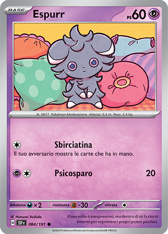 Espurr 084/191 - ITA - Near Mint - Scarlatto e Violetto - Scintille Folgoranti - Carta Pokemon 0