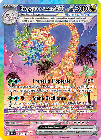 Exeggutor di Alola-ex 242/191 Alternative Art - ITA - Near Mint - Scarlatto e Violetto - Scintille Folgoranti - Carta Pokemon 0