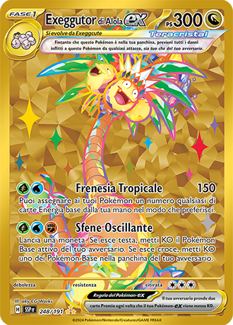 Exeggutor di Alola-ex 248/191 Segreta Oro - ITA - Near Mint - Scarlatto e Violetto - Scintille Folgoranti - Carta Pokemon 0