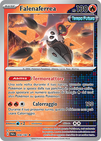 Falenaferrea 028/182 Holo - ITA - Near Mint - Scarlatto e Violetto - Paradosso Temporale - Carta Pokemon