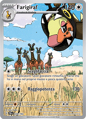 Farigiraf 228/193 Illustrazione Rara - ITA - Near Mint - Scarlatto e Violetto - Evoluzioni a Paldea - Carta Pokemon