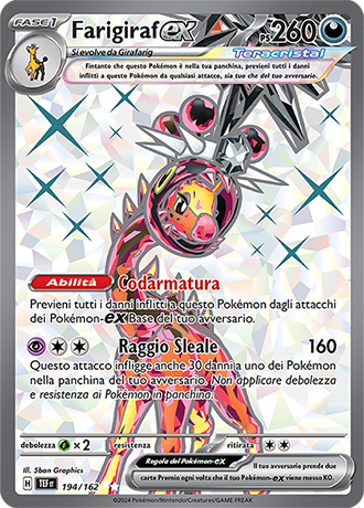 Farigiraf-ex 194/162 Full Art - ITA - Near Mint - Scarlatto e Violetto - CronoForze - Carta Pokemon