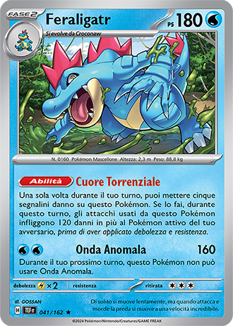 Feraligatr 041/162 Holo - ITA - Near Mint - Scarlatto e Violetto - CronoForze - Carta Pokemon