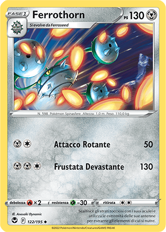 Ferrothorn 122/195 - ITA - Near Mint - Spada e Scudo - Tempesta Argentata - Carta Pokemon