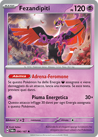 Fezandipiti 096/167 Holo Rara - ITA - Near Mint - Scarlatto e Violetto - Crepuscolo Mascherato - Carta Pokemon