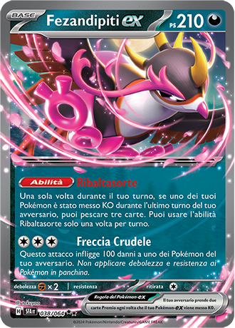 Fezandipiti-ex 038/064 Rara Doppia - ITA - Near Mint - Scarlatto e Violetto - Segreto Fiabesco - Carta Pokemon