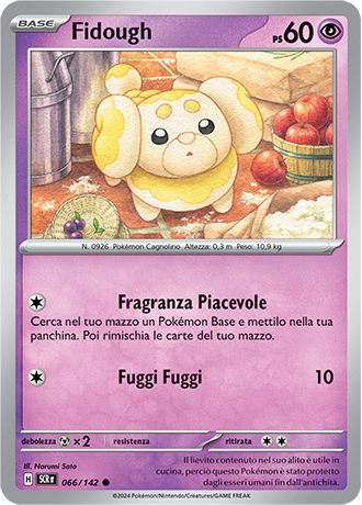 Fidough 066/142 Reverse Holo - ITA - Near Mint - Scarlatto e Violetto - Corona Astrale - Carta Pokemon