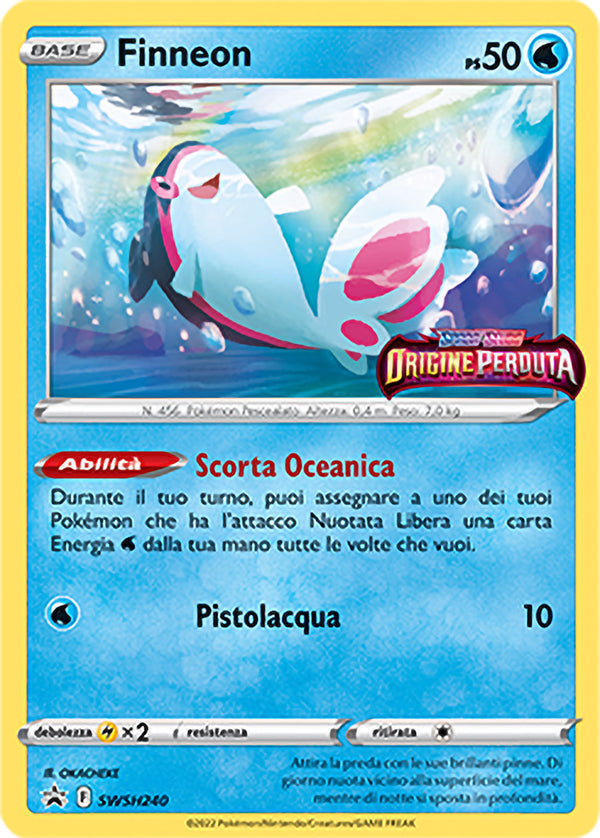 Finneon SWSH240 Holo - ITA - Near Mint - Promo Spada e Scudo - Carta Pokemon