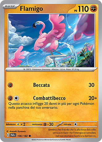 Flamigo 106/182 - ITA - Near Mint - Scarlatto e Violetto - Paradosso Temporale - Carta Pokemon