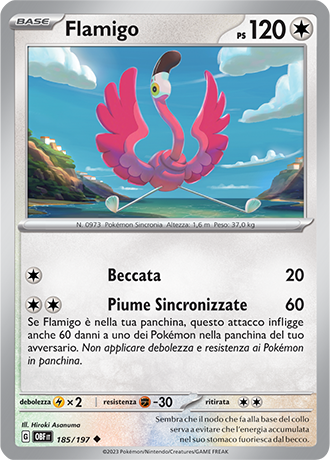 Flamigo 185/197 Reverse Holo - ITA - Near Mint - Scarlatto e Violetto - Ossidiana Infuocata - Carta Pokemon