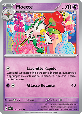 Floette 087/167 Comune - ITA - Near Mint - Scarlatto e Violetto - Crepuscolo Mascherato - Carta Pokemon