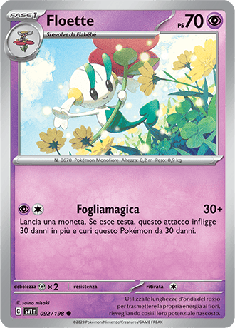 Floette 092/198 - ITA - Near Mint - Scarlatto e Violetto - Carta Pokemon