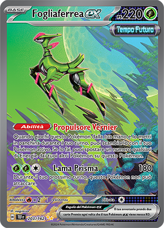 Fogliaferrea-ex 203/162 Alternative Art - ITA - Near Mint - Scarlatto e Violetto - CronoForze - Carta Pokemon