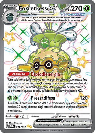 Forretress EX Shiny 212/091 Full Art - ITA - Near Mint - Scarlatto e Violetto - Destino di Paldea - Carta Pokemon