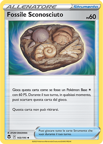 Fossile Sconosciuto 165/195 - ITA - Near Mint - Spada e Scudo - Tempesta Argentata - Carta Pokemon