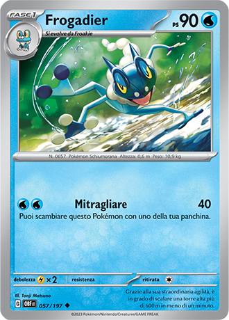 Frogadier 057/197 - ITA - Near Mint - Scarlatto e Violetto - Ossidiana Infuocata - Carta Pokemon