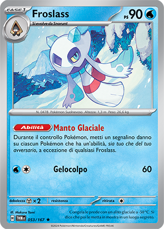 Froslass 053/167 Holo Rara - ITA - Near Mint - Scarlatto e Violetto - Crepuscolo Mascherato - Carta Pokemon