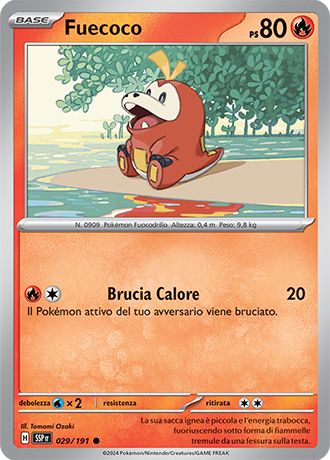 Fuecoco 029/191 - ITA - Near Mint - Scarlatto e Violetto - Scintille Folgoranti - Carta Pokemon 0