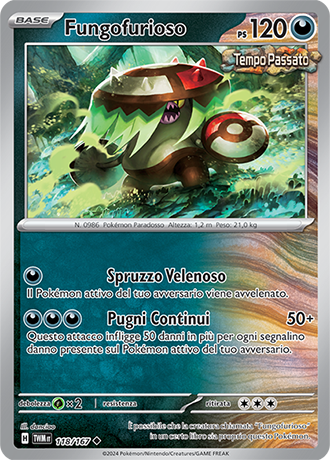 Fungofurioso 118/167 Reverse Holo Non Comune - ITA - Near Mint - Scarlatto e Violetto - Crepuscolo Mascherato - Carta Pokemon