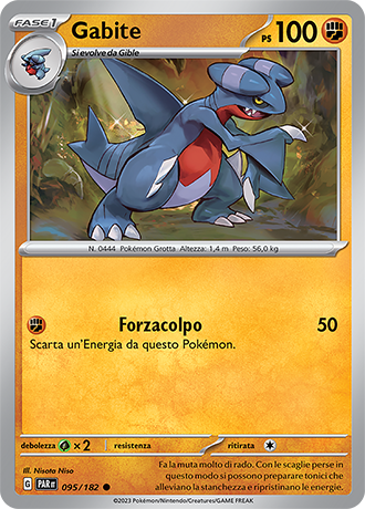 Gabite 095/182 - ITA - Near Mint - Scarlatto e Violetto - Paradosso Temporale - Carta Pokemon