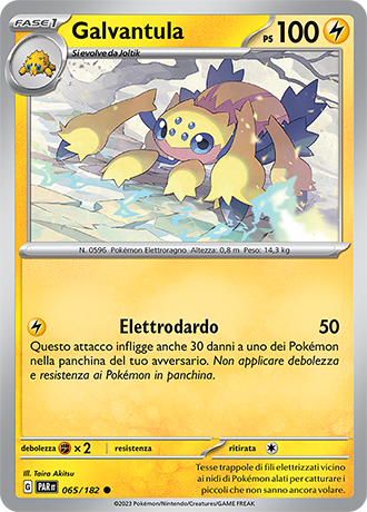 Galvantula 065/182 - ITA - Near Mint - Scarlatto e Violetto - Paradosso Temporale - Carta Pokemon