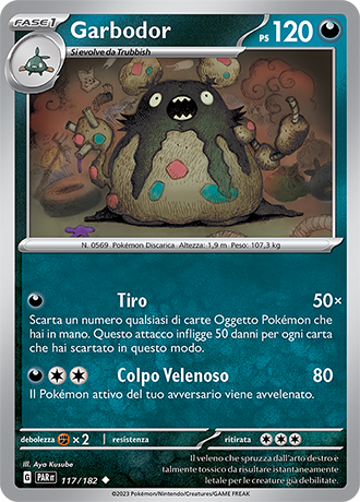 Garbodor 117/182 - ITA - Near Mint - Scarlatto e Violetto - Paradosso Temporale - Carta Pokemon