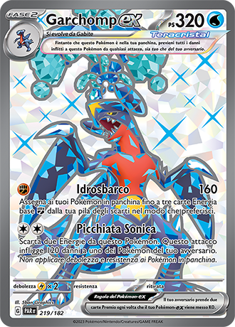 Garchomp-ex 219/182 Full Art - ITA - Near Mint - Scarlatto e Violetto - Paradosso Temporale - Carta Pokemon