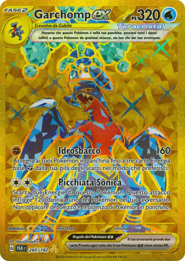 Garchomp-ex 260/182 Rara Segreta Oro - ITA - Near Mint - Scarlatto e Violetto - Paradosso Temporale - Carta Pokemon