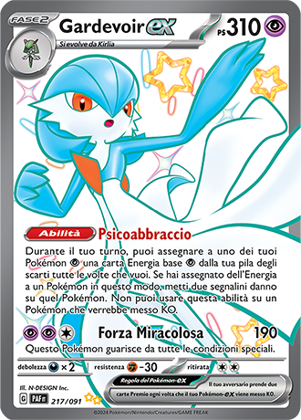 Gardevoir EX Shiny 217/091 Full Art - ITA - Near Mint - Scarlatto e Violetto - Destino di Paldea - Carta Pokemon