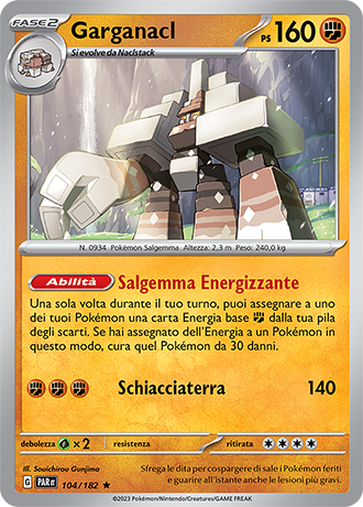 Garganacl 104/182 Holo - ITA - Near Mint - Scarlatto e Violetto - Paradosso Temporale - Carta Pokemon