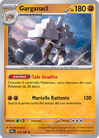 Garganacl 123/193 Holo - ITA - Near Mint - Scarlatto e Violetto - Evoluzioni a Paldea - Carta Pokemon