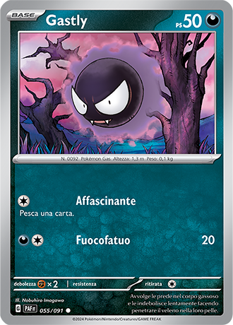 Gastly 055/091 - ITA - Near Mint - Scarlatto e Violetto - Destino di Paldea - Carta Pokemon