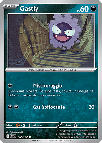 Gastly 102/162 - ITA - Near Mint - Scarlatto e Violetto - CronoForze - Carta Pokemon